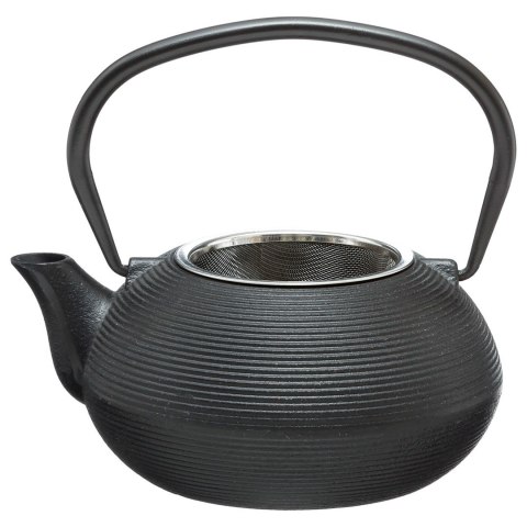 Dzbanek żeliwny z sitkiem Marin 600 ml Żeliwny imbryk w kolorze czarnym do parzenia herbaty, wyposażony w sitko oraz wygodny uch