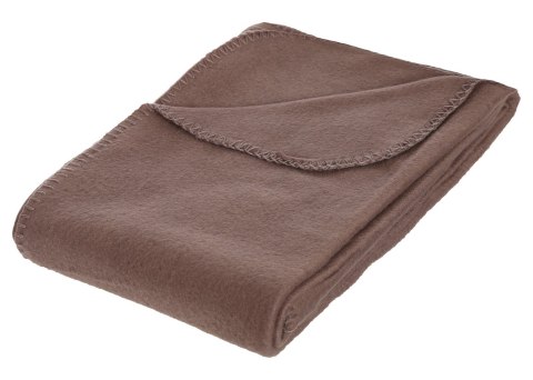 Koc polarowy 125x150 cm taupe Wykonany z miękkiego i przyjemnego w dotyku materiału, łatwy w pielęgnacji, spełniać może funkcję 