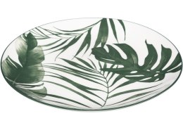 Komplet 6 talerzy deserowych Leafs 19 cm Okrągłe talerze deserowe wykonane z porcelany, ozdobione motywem zielonych liści, naczy