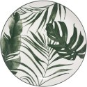 Komplet 6 talerzy deserowych Leafs 19 cm Okrągłe talerze deserowe wykonane z porcelany, ozdobione motywem zielonych liści, naczy