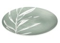 Komplet 6 talerzy obiadowych Green 26 cm Okrągłe talerze obiadowe wykonane z porcelany w kolorze zieleni, ozdobione motywem liśc