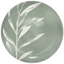 Komplet 6 talerzy obiadowych Green 26 cm Okrągłe talerze obiadowe wykonane z porcelany w kolorze zieleni, ozdobione motywem liśc