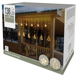 Kurtyna świetlna 138 Led ciepły biały Świąteczne lampki dekoracyjne w formie kurtyny, dekoracja wyposażona w 138 lampek LED, do 