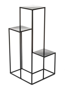 Kwietnik nowoczesny czarny stojak 85 cm Wykonany z metalu, prosty i stylowy stojak czarny na kwiaty i rośliny w stylu industrial