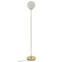 Lampa podłogowa Dris złota 135 cm Wykonana z metalu, okrągła podstawa, minimalistyczny i elegancki design