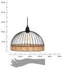 Lampa wisząca Suwa Black 35 cm Ażurowy abażur o drucianej konstrukcji wykonany z metalu, kolor czarny, minimalistyczny i nowocze