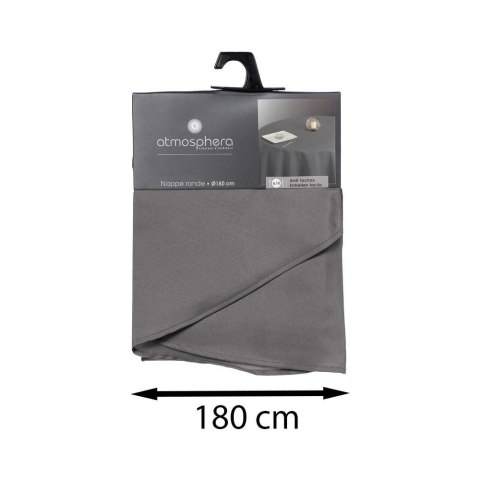 Okrągły obrus 180 cm szary Wykonany z odpornego na plamienie materiału, łatwy w czyszczeniu, elegancka i praktyczna dekoracja st
