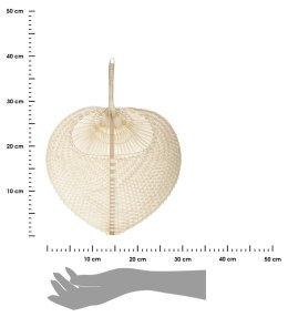 Ozdoba ścienna Folk bambusowa Dekoracja ścienna do wnętrz w stylu boho, etno, wykonana z plecionych włókien bambusowych, kształt