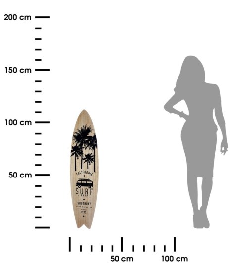 Ozdoba ścienna Surf Board czarnaOryginalna dekoracja na ścianę w formie deski surfingowej, oryginalna ozdoba do sypialni, salonu