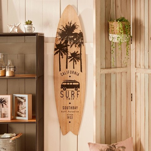 Ozdoba ścienna Surf Board czarnaOryginalna dekoracja na ścianę w formie deski surfingowej, oryginalna ozdoba do sypialni, salonu