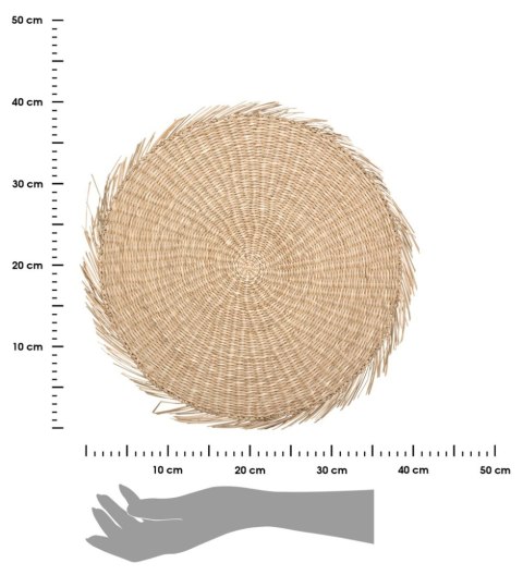 Podkładka na stół Cuba 40 cm Okrągła mata stołowa wykonana z trawy morskiej, zabezpieczy powierzchnie przed wysoką temperaturą, 