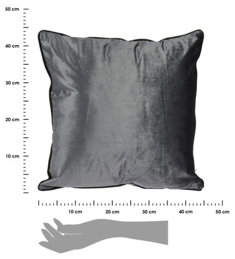 Poduszka welurowa srebrna 45x45 cm Wykonana z miękkiego i przyjemnego w dotyku materiału, zdejmowana poszewka, elegancki i stylo