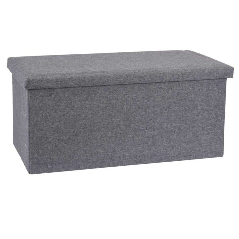 Pufa ze schowkiem ciemno szara 76 cm Otwierana skrzynia, tapicerowana, siedzisko z pojemnikiem do przedpokoju, salonu lub sypial