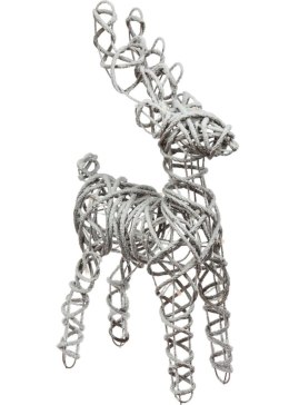 Renifer świąteczny ośnieżony 10 Led 50cm Dekoracja wewnętrzna w postaci renifera, wykonana z plecionych i ośnieżonych gałązek ro