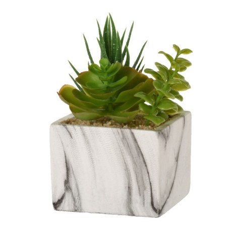 Roślina sztuczna w donicy 6 szt Zestaw roślin sztucznych składający się z traw oraz sukulentów do dekoracji wnętrz, tarasów i ba