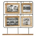 Stojąca ramka na 4 zdjęcia Nomade Wykonana z połączenia metalu i MDF-u imitującego drewno, przyozdobiona dekoracyjnymi wkładkami