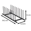 Stojak na talerze organizer metalowy Wykonany z metalu w kolorze czarnym, minimalistyczny stojaczek na 8 talerzyków lub pokrywek