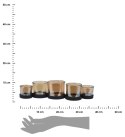 Świecznik szklany 5 tealightów 36 cm Wykonany z metalu i szkła, komplet 5 świeczników na metalowej podstawce w kolorze czarnym z