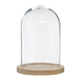 Szklana kopuła z drewnianą podstawąDekoracyjna szklana kopuła na drewnianej podstawie, doskonały sposób na wyeksponowanie różnyc