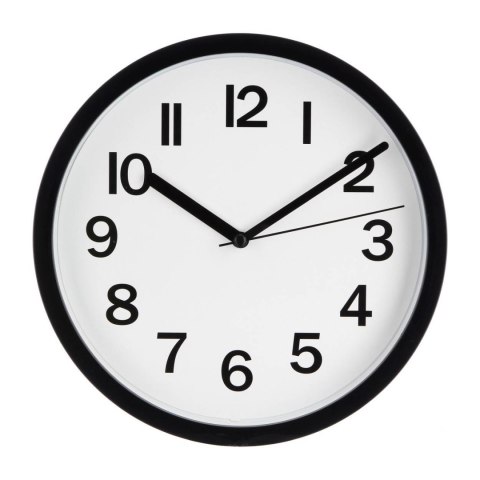 Zegar ścienny Silas Black 22 cm Okrągły kształt, klasyczna czarno biała kolorystyka, funkcjonalny oraz stylowo wyglądający dodat