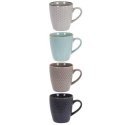 Zestaw kubków ceramicznych 4 szt 200 ml W stylu Glamour w czterech różnych wzorach i pastelowych kolorach zapakowanych w eleganc