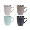 Zestaw kubków ceramicznych 4 szt 200 ml W stylu Glamour w czterech różnych wzorach i pastelowych kolorach zapakowanych w eleganc