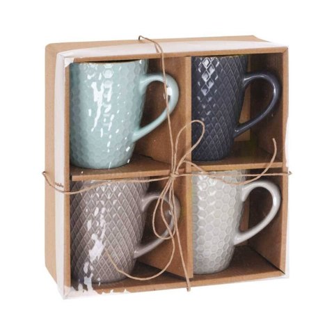 Zestaw kubków ceramicznych 4 szt 200 ml W stylu Glamour w czterech różnych wzorach i pastelowych kolorach zapakowanych w eleganc