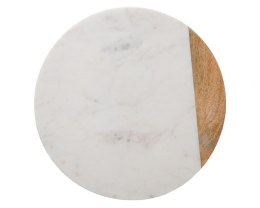Deska obrotowa 30 cm White Marble Biała deska obrotowa do serwowania przekąsek, dekoracyjna tacka na świece, wykonana z solidneg