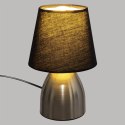 Dotykowa lampka nocna Chevet Black Lampka stołowa o klasycznym wyglądzie, wykonana z metalu, w kolorze srebrno-czarnym