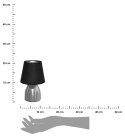 Dotykowa lampka nocna Chevet Black Lampka stołowa o klasycznym wyglądzie, wykonana z metalu, w kolorze srebrno-czarnym