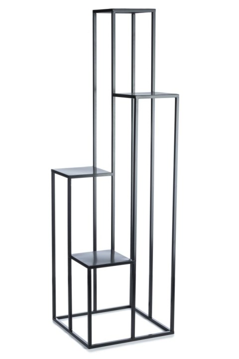 Kwietnik KASKADA stojak czarny 150 cm Wykonany z metalu, prosty i stylowy stojak czarny na kwiaty i rośliny w stylu industrialny
