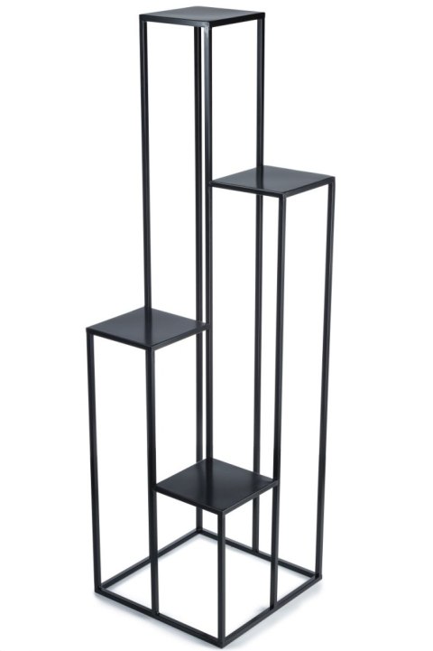 Kwietnik KASKADA stojak czarny 150 cm Wykonany z metalu, prosty i stylowy stojak czarny na kwiaty i rośliny w stylu industrialny