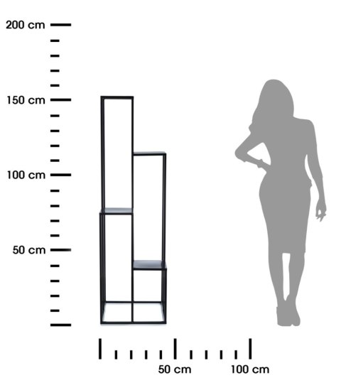 Kwietnik KASKADA stojak czarny 150 cm Wykonany z metalu, prosty i stylowy stojak czarny na kwiaty i rośliny w stylu industrialny