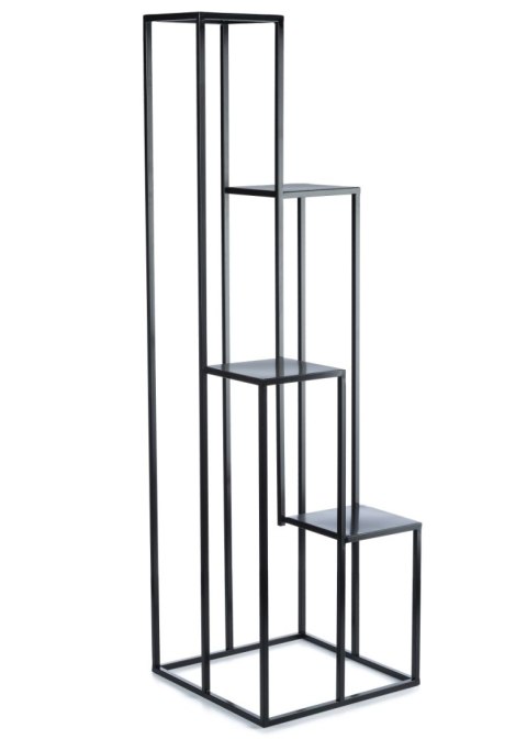 Kwietnik KASKADA stojak czarny 150 cm Wykonany z metalu, prosty i stylowy stojak czarny na kwiaty i rośliny w stylu industrialny