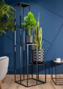 Kwietnik KASKADA stojak czarny 150 cm Wykonany z metalu, prosty i stylowy stojak czarny na kwiaty i rośliny w stylu industrialny