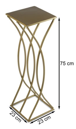 Kwietnik nowoczesny stojak złoty 75 cm Wykonany z metalu, prosty i stylowy stojak na kwiatki w kolorze złotym