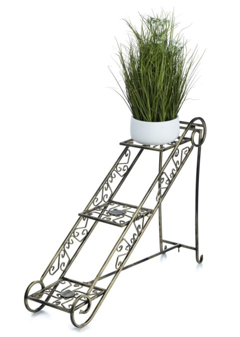 Kwietnik składany potrójny LOFT metalowyWykonany z metalu, solidny i wytrzymały kwietnik stojący na rośliny do domu w stylu indu
