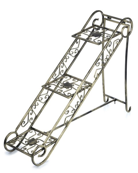 Kwietnik składany potrójny LOFT metalowyWykonany z metalu, solidny i wytrzymały kwietnik stojący na rośliny do domu w stylu indu