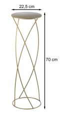 Kwietnik stojący 70 cm na rośliny złotyWykonany z metalu, prosty i stylowy stojak na kwiatki w kolorze złotym