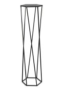 Kwietnik stojak na rośliny czarny 100 cm Wykonany z metalu, prosty i stylowy stojak na kwiatki w kolorze czarnym