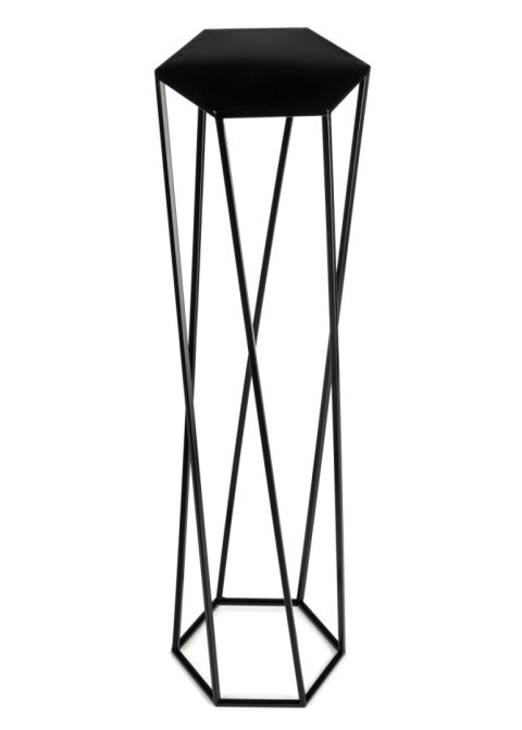 Kwietnik stojak na rośliny czarny 100 cm Wykonany z metalu, prosty i stylowy stojak na kwiatki w kolorze czarnym