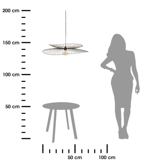 Lampa wisząca Alara Black 70 cmAżurowy abażur wykonany z metalu, lekka konstrukcja, funkcjonalny oraz stylowo wyglądający dodate