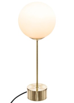 Lampka nocna Dris Gold szklany klosz Wykonana z metalu, okrągła podstawa, minimalistyczny i elegancki design