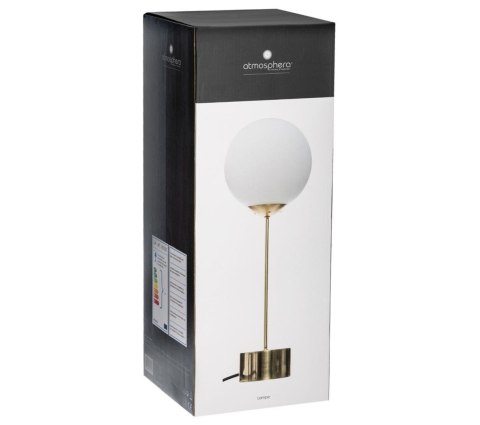 Lampka nocna Dris Gold szklany klosz Wykonana z metalu, okrągła podstawa, minimalistyczny i elegancki design