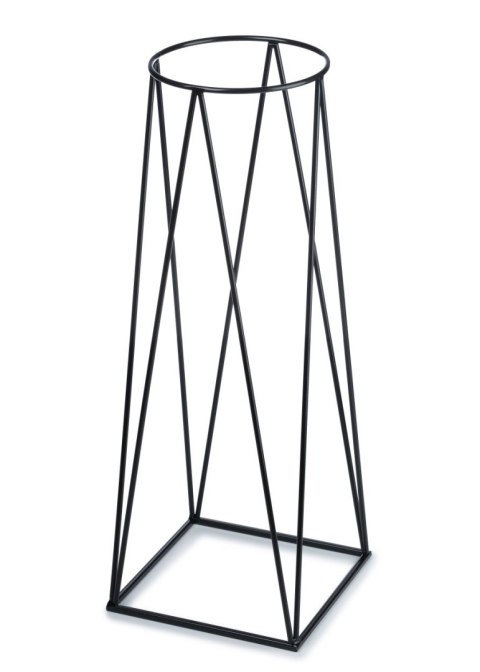Nowoczesny kwietnik stojący 96 cm metal Wykonany z metalu, wysoki 96 cm, prosty i stylowy stojak czarny na kwiaty i rośliny w st