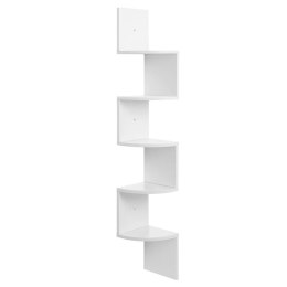 Półka wisząca narożna na ksiązki biała Wykonana z solidnej płyty MDF, praktyczna i wytrzymała półka narożna na książki i inne dr