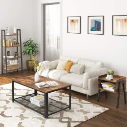 Szafka nocna z półką rustykalna 52 cm Wykonany z metalu oraz solidnej płyty MDF, praktyczna i wytrzymała szafka nocna do sypialn