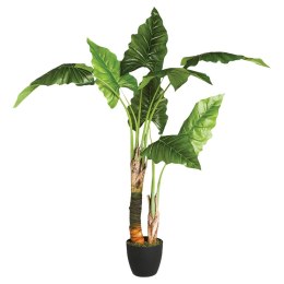 Sztuczny bananowiec w donicy 124 cm Duża roślina ozdobna w doniczce, wykonana z trwałego materiału, idealne uzupełnienie przestr