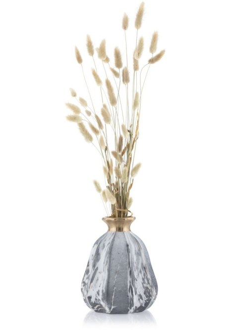 Wazon Liam Marbling Gold 21 cm Elegancki wazon w odcieniach szarości i bieli z dodatkiem złota, nietuzinkowa dekoracja do salonu