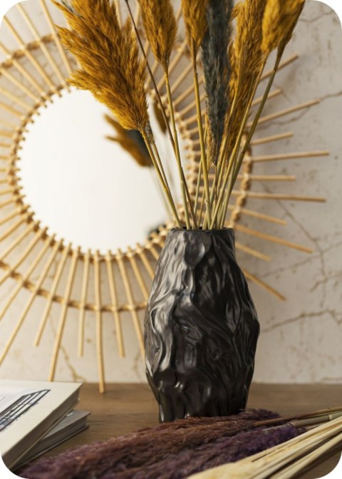 Wazon Louis Black 29 cm, kolor czarny Elegancki wazon o nieregularnym kształcie, nieoczywiste, loftowe wzornictwo, kolor czarny.